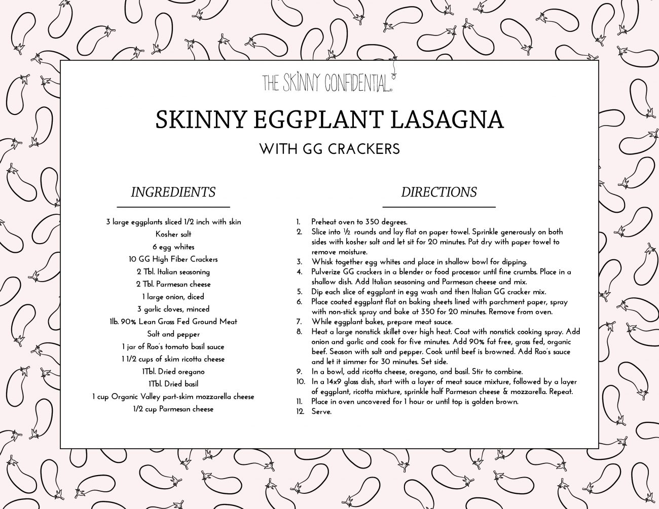 tanya zuckerbrot f factor diet fiber eggplant lasagna